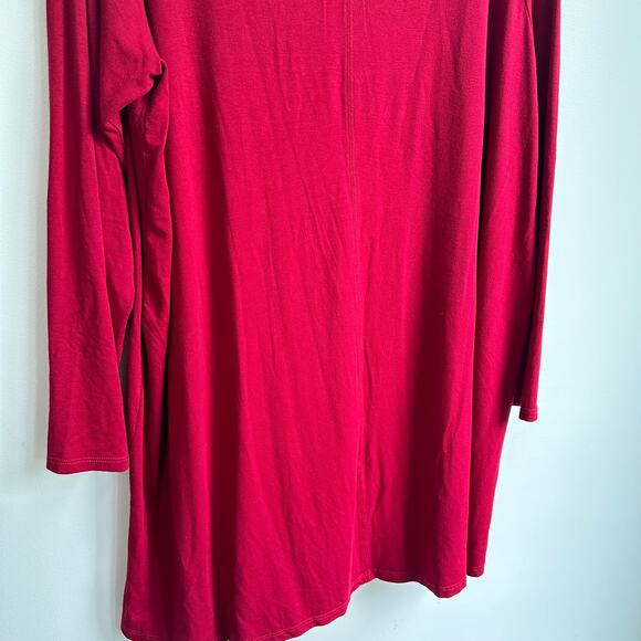 Eileen Fisher Dark Red Tunic 1X Plus Size Top Long Sleeves Stretch Comfort Fall - Picture 3 of 6
